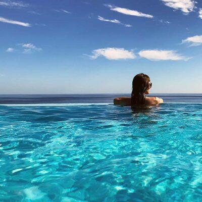 relaxing moment in swimming pool during tropical 1 2